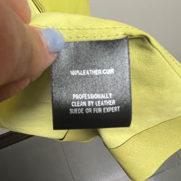 Lime green Lafayette New York 148 Leather Jacket - Picture 6 of 7